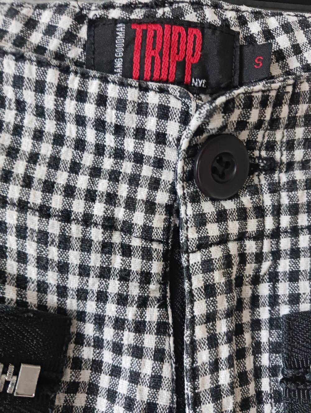 Tripp NYC Black and White Punk Capri Pants Vintage 90s Size Small - Picture 3 of 6